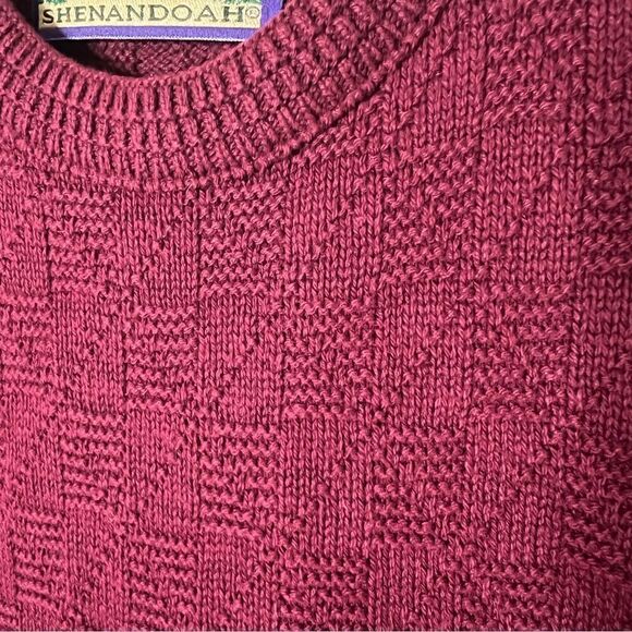 Shenandoah Vintage Mens Cotton Knit Crew Neck Maroon USA Made Sweater Size XL - Picture 4 of 6